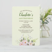 Aquarelle Doux Blanc Calla Invitation Anniversaire (Debout devant)