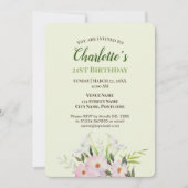 Aquarelle Doux Blanc Calla Invitation Anniversaire (Devant)