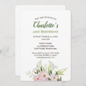 Aquarelle Doux Blanc Calla Invitation Anniversaire (Devant / Derrière)