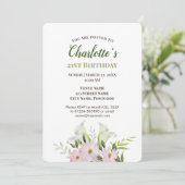 Aquarelle Doux Blanc Calla Invitation Anniversaire (Debout devant)