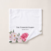 Aquarelle Doux rose blanc Roses illustration (Gant de toilette)