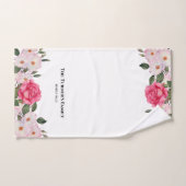 Aquarelle Doux rose blanc Roses illustration (Serviette à main)