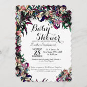 Aquarelle Dragon Lilies Baby Shower Invitations (Devant / Derrière)