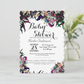 Aquarelle Dragon Lilies Baby Shower Invitations (Debout devant)