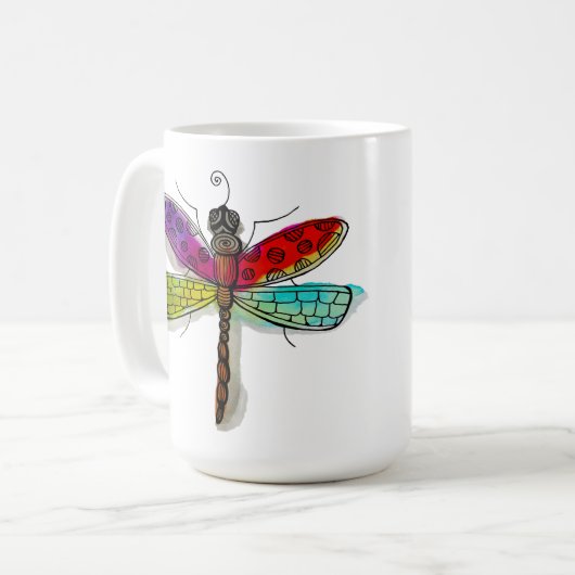 Aquarelle Dragonfly Coffee Mug (Devant gauche)
