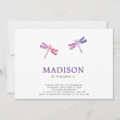 Aquarelle Dragonfly Invitation de fête d'anniversa (Devant)