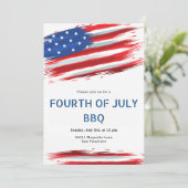 Aquarelle drapeau américain 4 juillet Invitations (Debout devant)