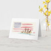 Aquarelle Drapeau américain avec carte des tours d (Fleur jaune)