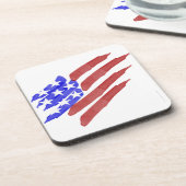 Aquarelle drapeau américain Dessous de verre patri (Côté gauche)