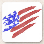 Aquarelle drapeau américain Dessous de verre patri (Devant)