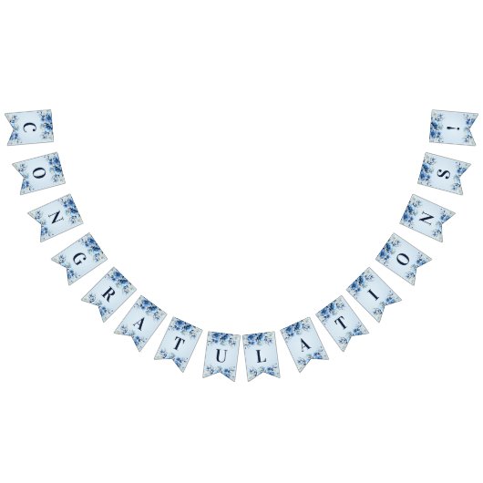 Aquarelle Drapeau de jonction de fleurs bleues (Tout)