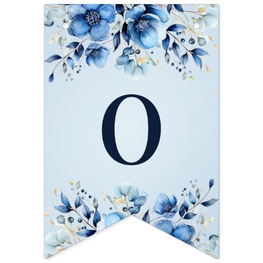 Aquarelle Drapeau de jonction de fleurs bleues (Deuxième drapeau)