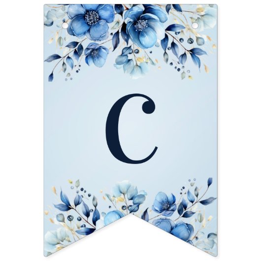 Aquarelle Drapeau de jonction de fleurs bleues (Premier drapeau)