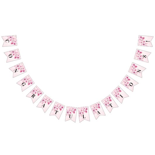 Aquarelle Drapeau de jonction de fleurs roses (Tout)