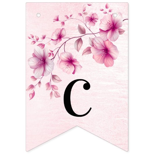 Aquarelle Drapeau de jonction de fleurs roses (Premier drapeau)