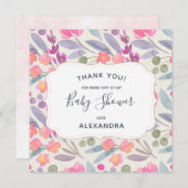 Aquarelle Dreamy Floral | MERCI BABY SHOWER (Devant / Derrière)