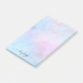 Aquarelle Dreamy Rose bleu turquoise Post-it Note (Incliné)