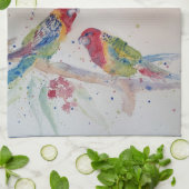 Aquarelle du bon matin Perroquet rouge Serviette d (Plié)