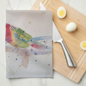 Aquarelle du bon matin Perroquet rouge Serviette d (Quart Plié)