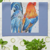 Aquarelle du bon matin Rooster rouge Serviette de  (Plié)