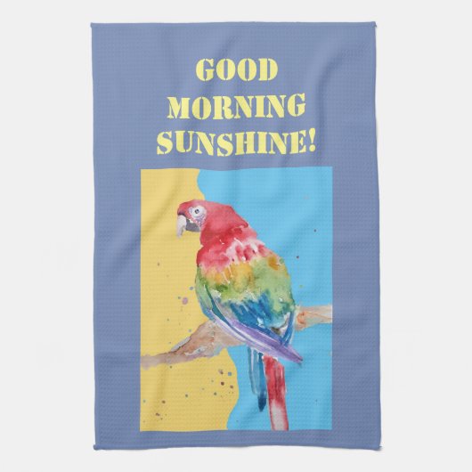 Aquarelle du bon matin Rouge Macaw Serviette de cu (Vertical)