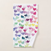 Aquarelle du coeur arc-en-ciel (Serviette à main)