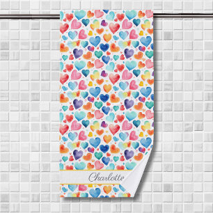 Aquarelle du coeur Colorée mignonne Amour Nom pers