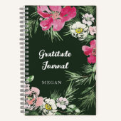 Aquarelle du Journal de Gratitude rouge et rose (Recto)