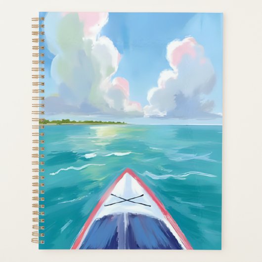 Aquarelle du lac en kayak (Devant)