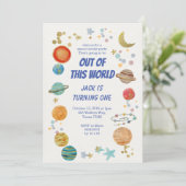 Aquarelle du système solaire Invitation de la part (Debout devant)