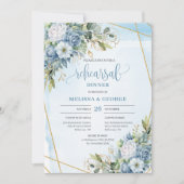 Aquarelle Dusty Blue Peony Invitation (Devant)