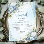Aquarelle Dusty Blue Peony Invitation