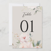 Aquarelle Dusty Rose rose Mariage Numéros de table (Devant)