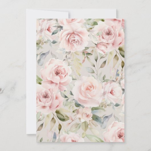 Aquarelle Dusty Rose rose Mariage Numéros de table (Dos)