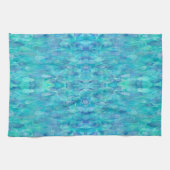 Aquarelle Eau goutte Turquoise Serviette main (Horizontal)