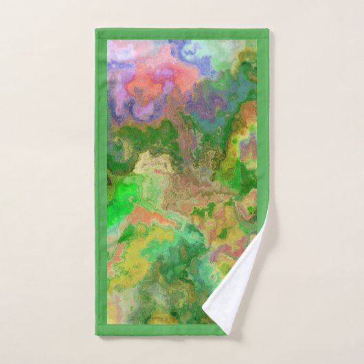 Aquarelle Éclaboussure Vert Jaune Turquoise  (Serviette à main)