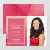 Aquarelle Elegance Photo Invitation (Devant / Derrière)