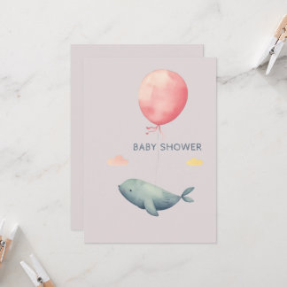 Aquarelle Elegant Baby shower Girl Invitation