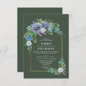 Aquarelle Elegant Faire-part de mariage bohème (Devant / Derrière)