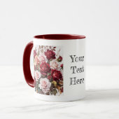 Aquarelle Elegant Maroon Rose Flower Mug (Devant gauche)