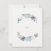 Aquarelle Elégante Dusty Blue Floral rsvp (Dos)
