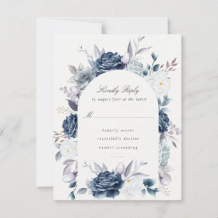 Aquarelle Elégante Dusty Blue Floral rsvp