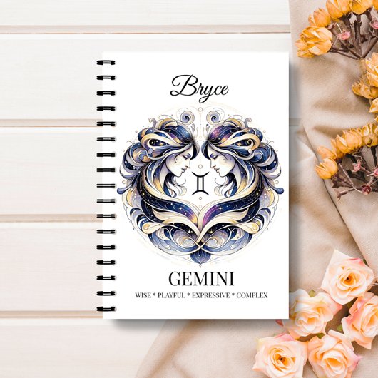 Aquarelle élégante Gemini Custom Journal