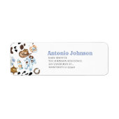 Aquarelle Elégante Petite CowbReturn Étiquette de  (Devant)