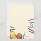 Aquarelle Élément de l'école Invitation (Dos)