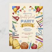 Aquarelle Élément de l'école Invitation (Devant / Derrière)