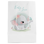Aquarelle Elephant Bébé Amour Moyen Cadeau Sac (Dos)