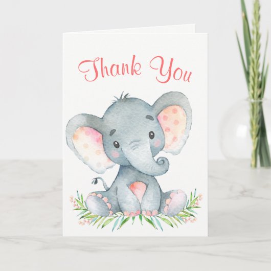 Aquarelle Elephant Girl Merci (Devant)