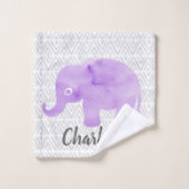Aquarelle Elephant Jungle Tropical Personnalisable (Gant de toilette)