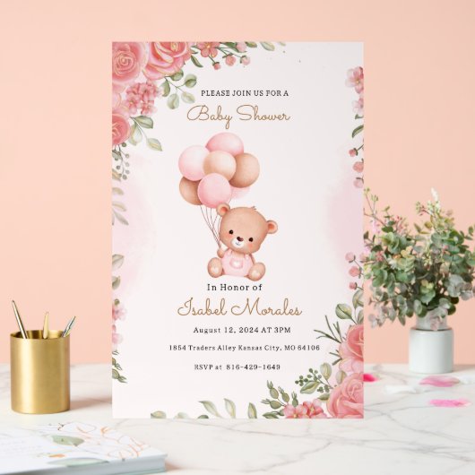 Aquarelle Eléphant mignonne Bébé Fille Douche (Mariage)